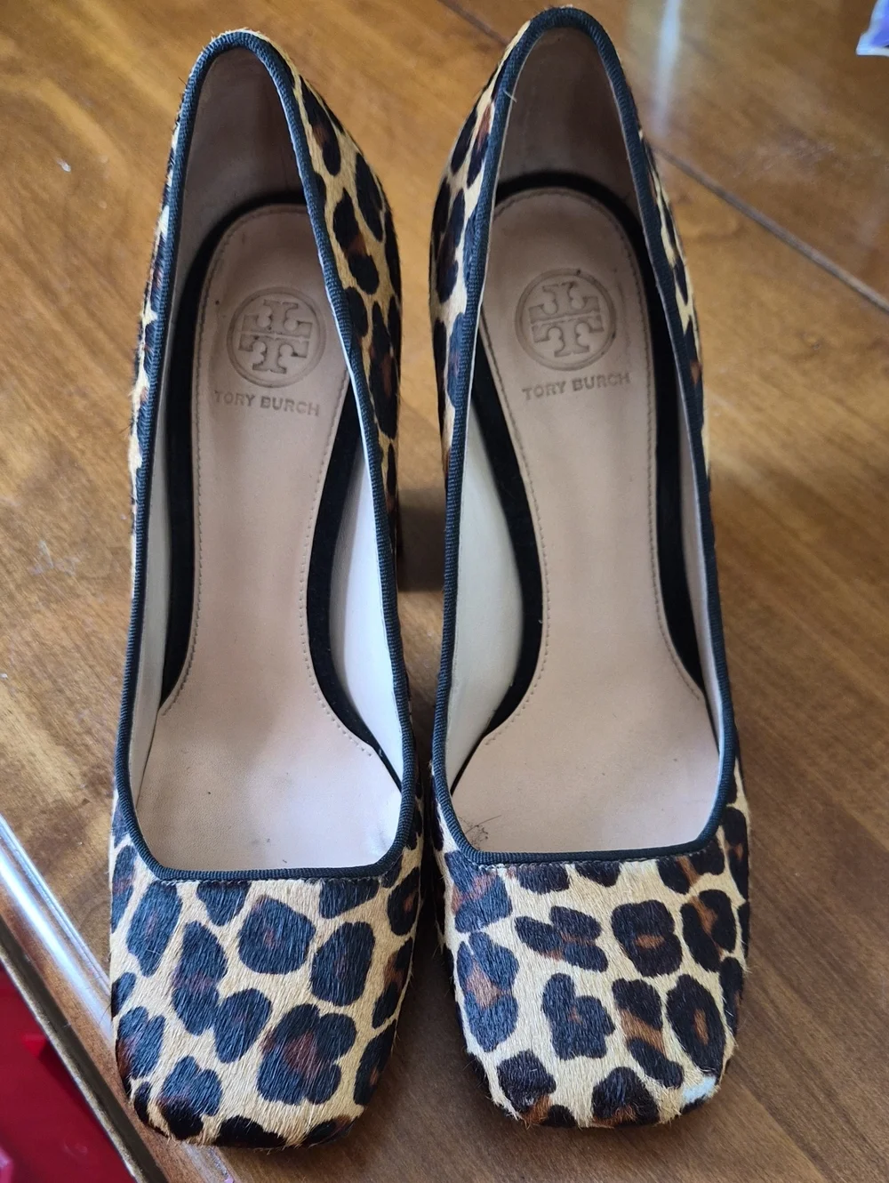 Leopard Print Block Heel Tory Burch Pumps - Women's Fashion Heels